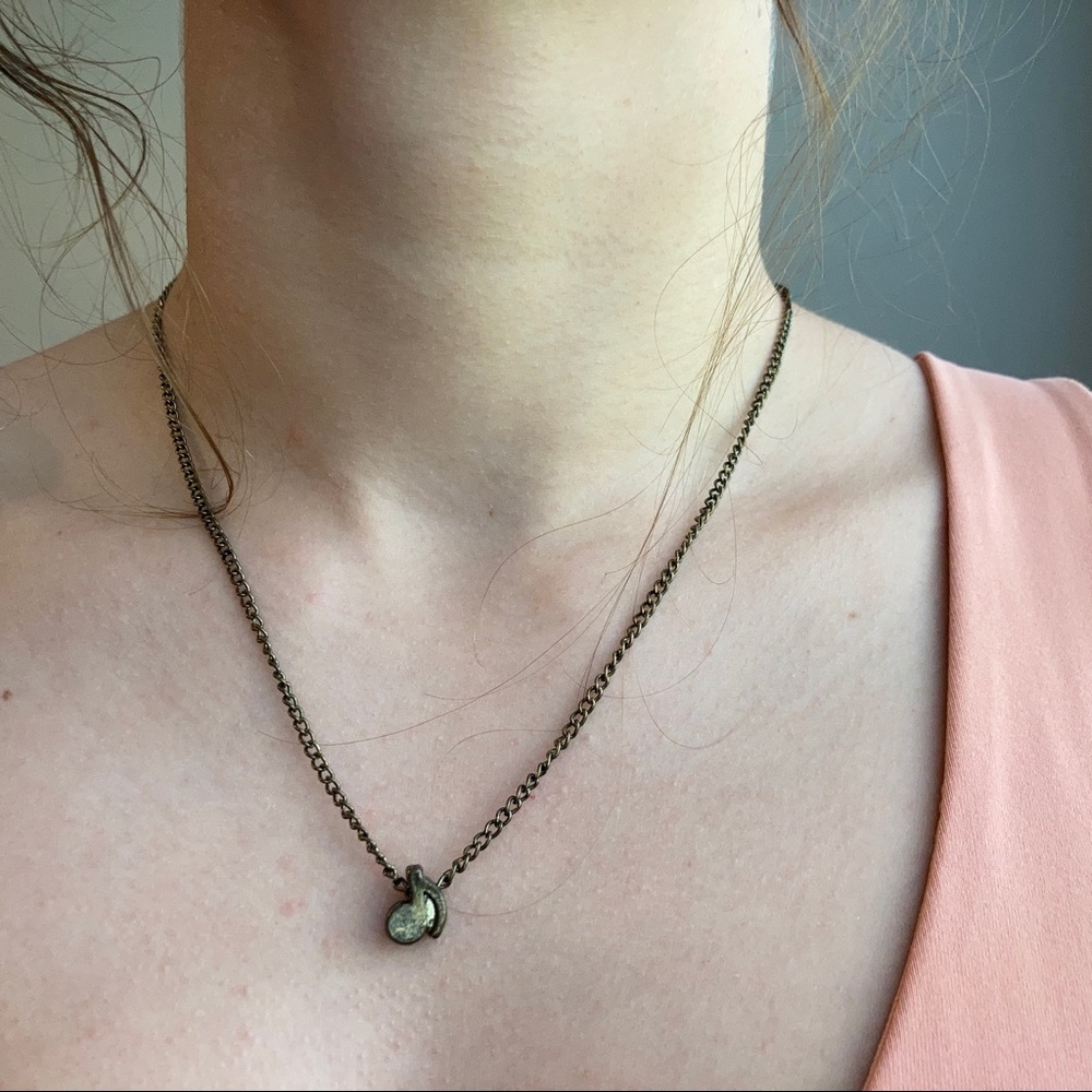 Copper music note choker